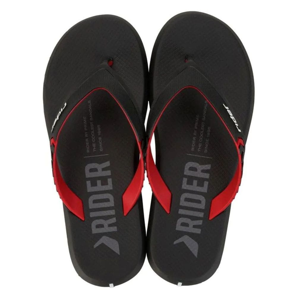 Chinelo Rider R1 Prime De Dedo Masculino Preto Vermelho 343649