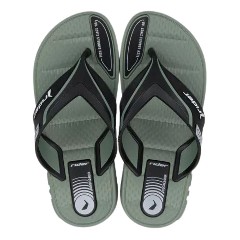 Chinelo Rider Sprint Casual De Dedo Infantil Menino Verde Preto 344647