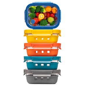 Recipientes de armazenamento de alimentos GC GENICOOK Glass 640mL (pacote com 5)