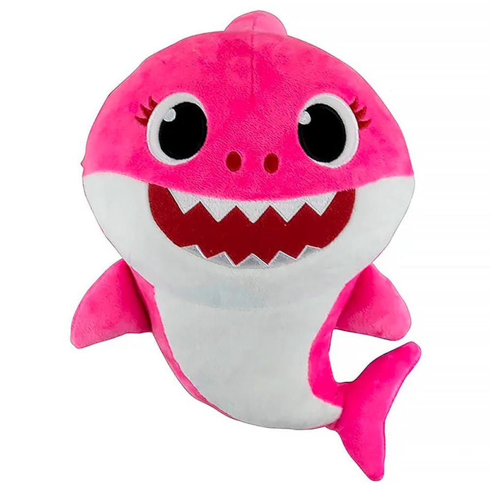 Pelúcia Baby Shark 30cm Mommy Shark Rosa com Sons 2352 - Sunny