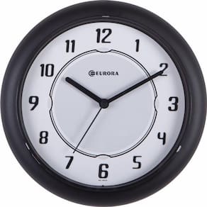 Relógio De Parede Eurora Preto Com Mostrador Branco