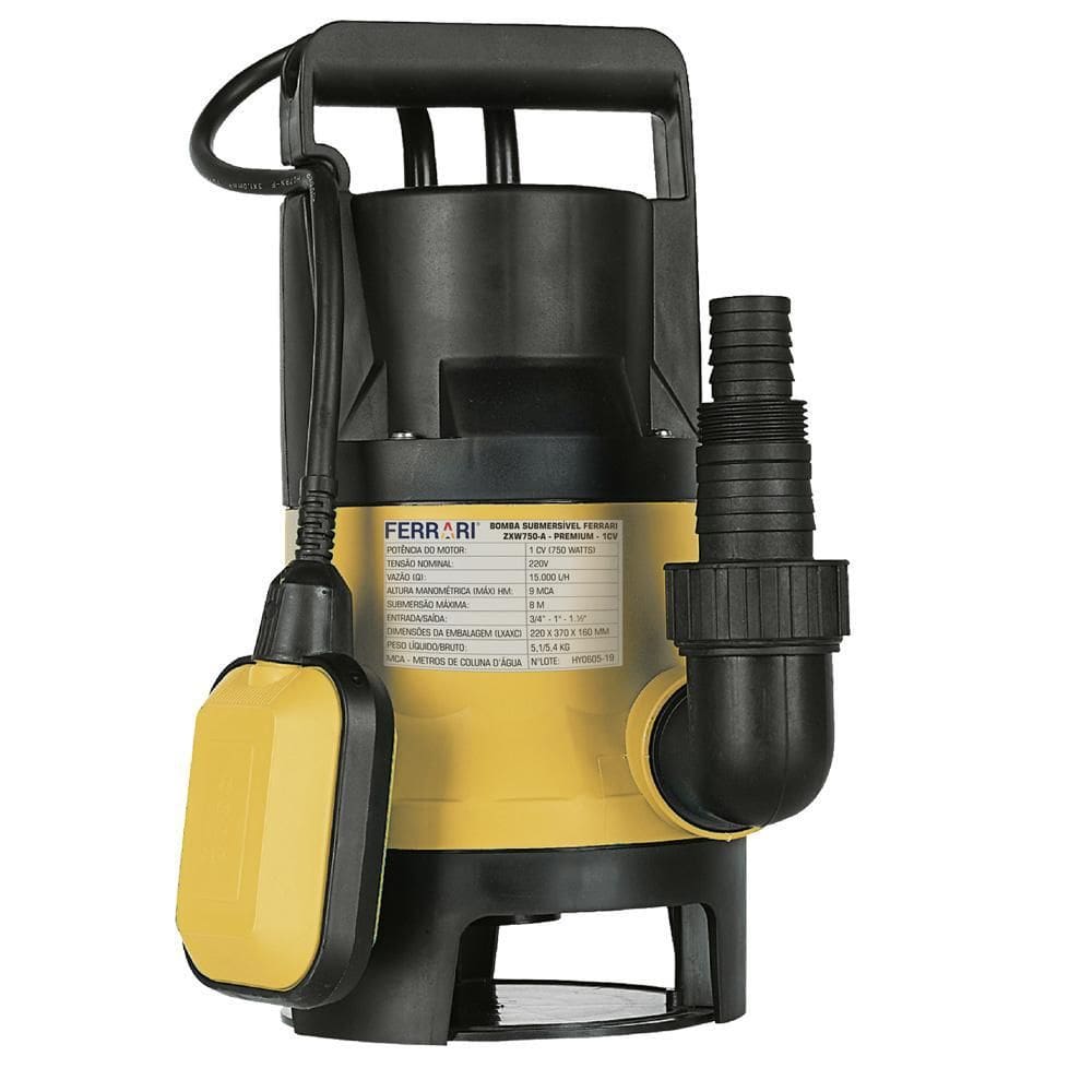 Bomba D`Água Submersível Ferrari Zxw750A-Premium 1Cv - 220V