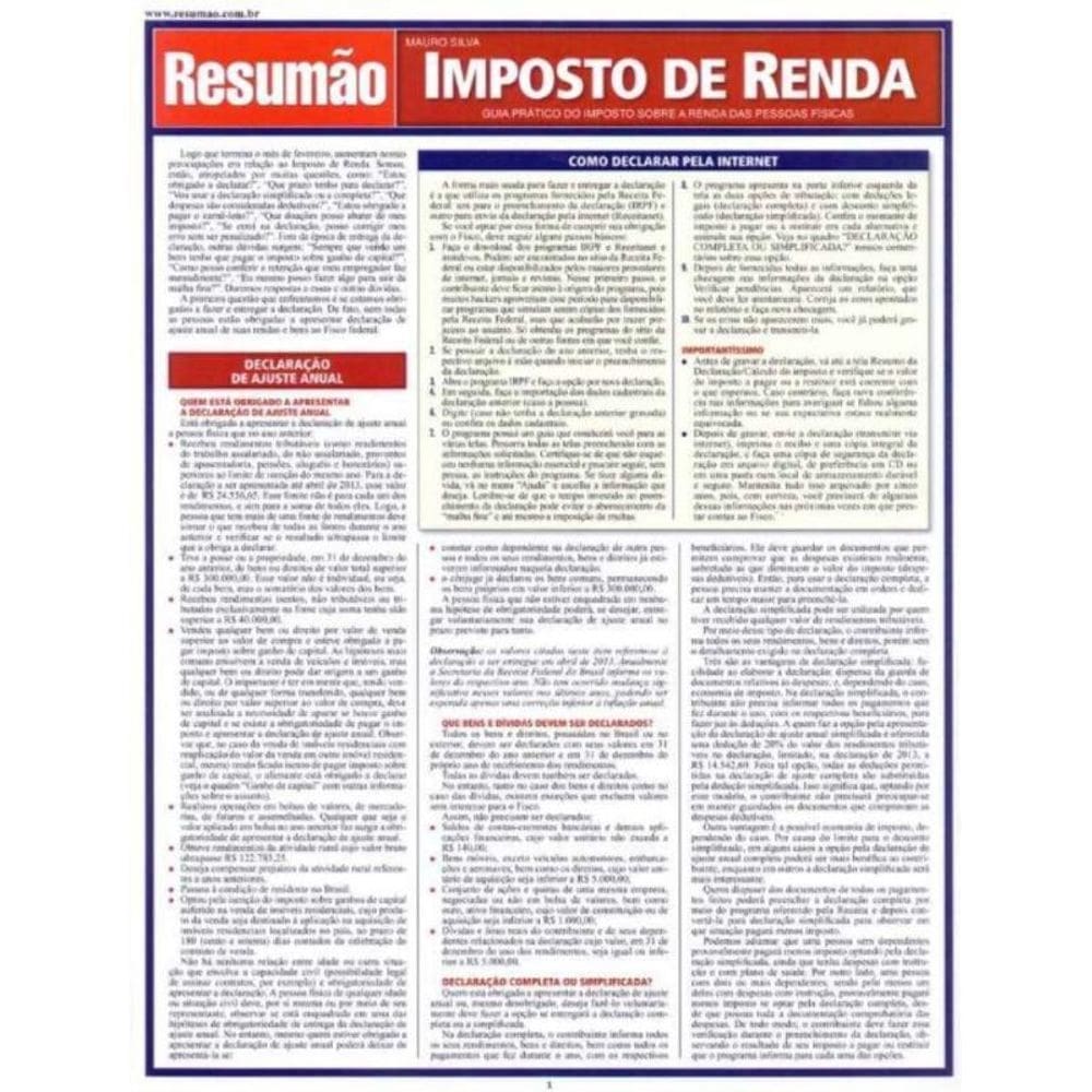 Resumao - Imposto de Renda