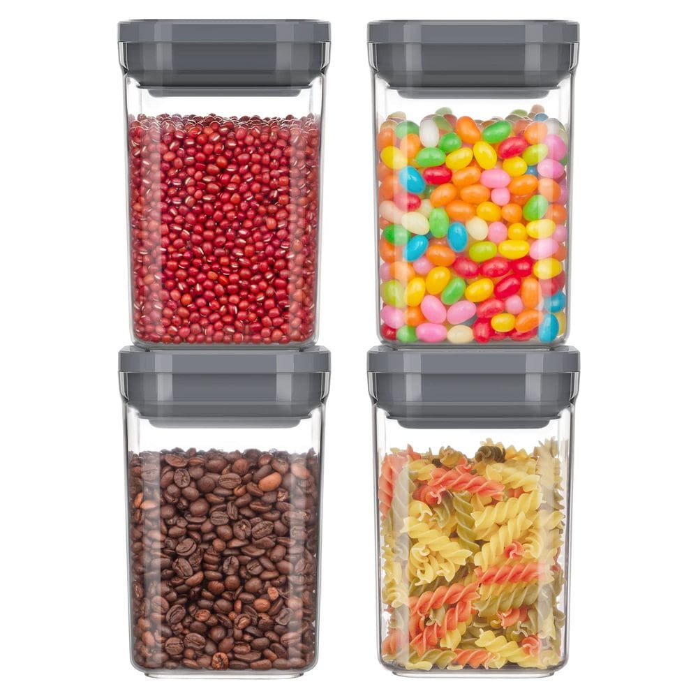 Conjunto de recipientes de armazenamento de alimentos MR.SIGA Airtight 1Lx4 Grey BPA Free