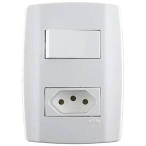 Conjunto 1 Tomada 3P 20A + 1 Interruptor Simples Ilumi 80201