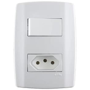 Conjunto 1 Tomada 3P 20A + 1 Interruptor Simples Ilumi 80201