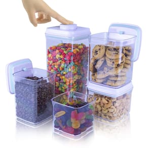 Conjunto de 5 unidades de recipiente de armazenamento de alimentos iChewie BopTop 2,5 L/1,5 L/900 ml/850 ml/500 ml