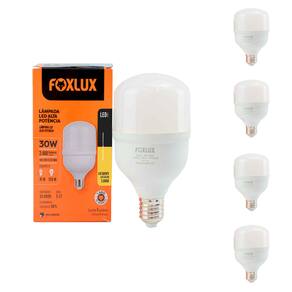 Kit 5 Lâmpada Led Alta Potência 30w 3000k E-27 Bivolt Foxlux