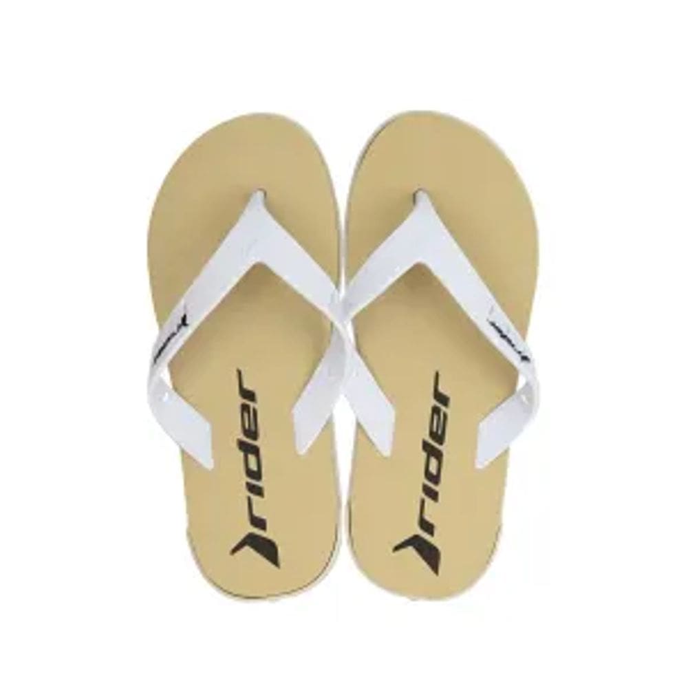 Chinelo Rider Dedo Masculino Bege Branco Preto