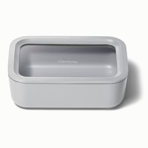 Recipiente de 1,6 L de vidro de alcaravia para armazenamento de alimentos revestido de cerâmica cinza