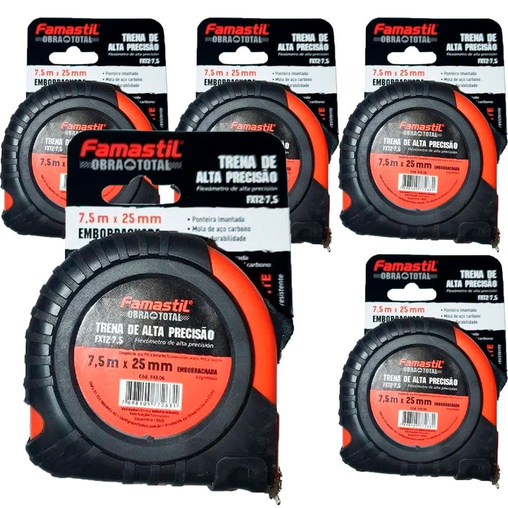 Kit 5 Trena De Alta Precisao 7,5x25mm Emborrachada Famastil