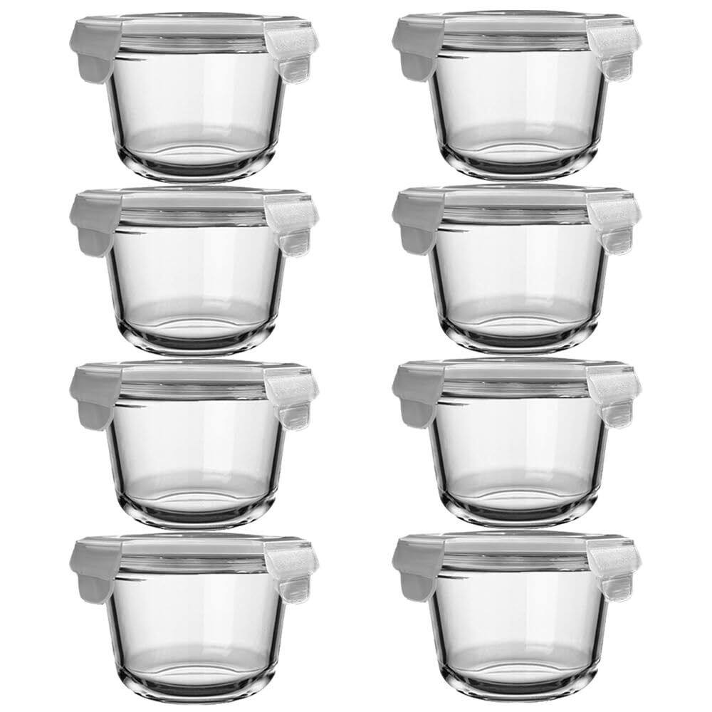 Recipientes de vidro para armazenamento de alimentos H.JSS WDJS, pacote com 8, 500 ml