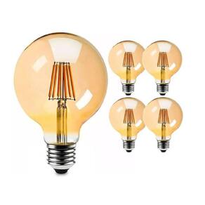 Kit 5 Lampada Filamento E27 G95 Globo 4W Bivolt Foxlux