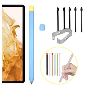 Capa Antiderrapante + Pontas Extras Para S-Pen Galaxy Tab S8