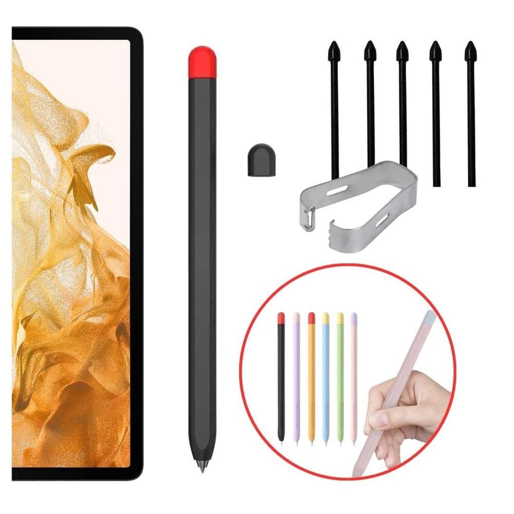 Capa Antiderrapante + Pontas Extras Para S-Pen Galaxy Tab S8