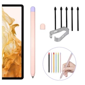 Capa Antiderrapante + Pontas Extras Para S-Pen Galaxy Tab S8
