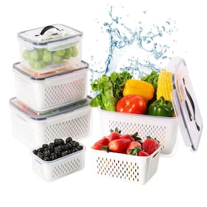 Recipientes de armazenamento de frutas LUXEAR Larger 5PCS para geladeira de 6,2 L