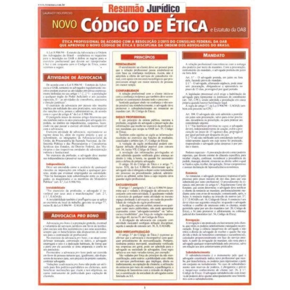Resumao Juridico - Novo Codigo De Etica