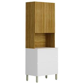 Paneleiro de Cozinha Torre Quente Minsk Z06 Branco/Freijó - Mpozenato