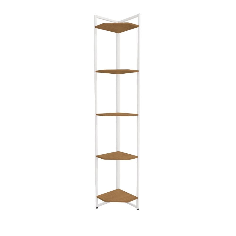 Estante de Canto 5 Prateleiras 202 cm LI022 Canela Branco KPB