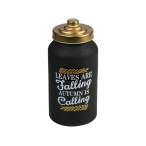 Pote de Vidro Preto Fosco Decorativo C/Tampa de Metal Dourado 1,3 Litros Royal Decor