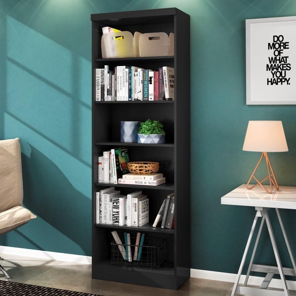 Estante Livreiro Huntington Preto Fosco