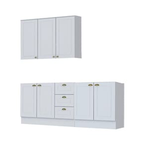 Cozinha Modulada 3 Peças Com Tampo Henn Americana Branco