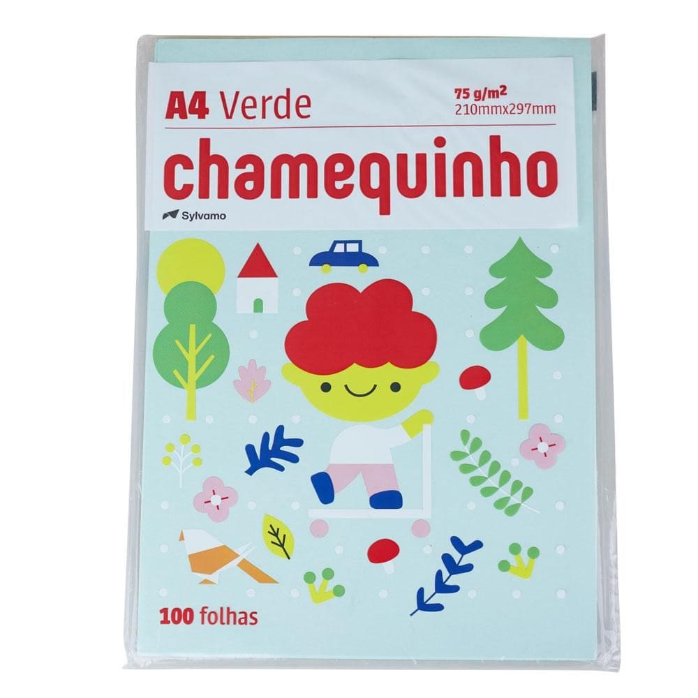 Papel A4 Chamequinho 100 Folhas Verde Chamex