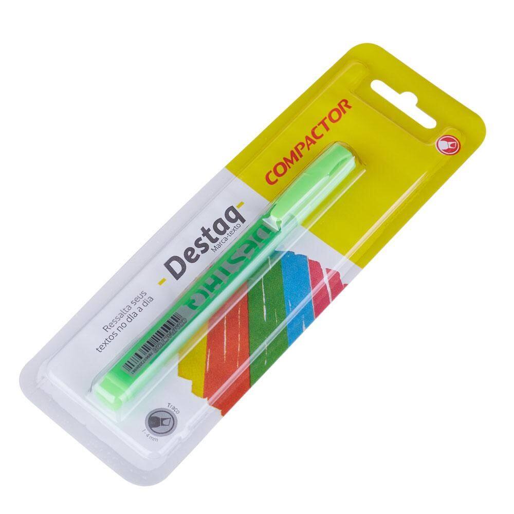 Caneta Marca-Texto Verde Destaq Compactor