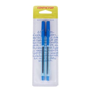 Caneta Esferográfica 0.7mm Azul com 2 Compactor