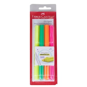 Caneta Marca Texto Grifpen com 4 Faber Castell MT/ESZF