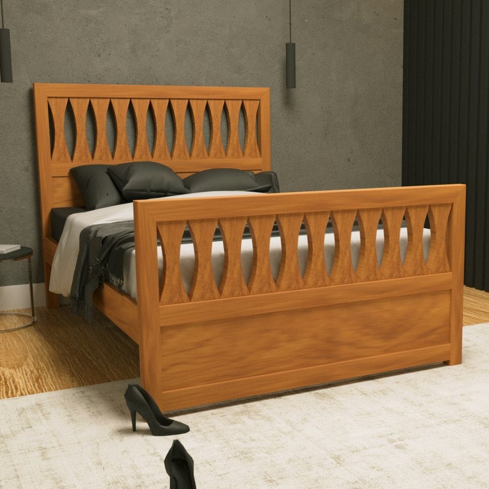 Cama Casal em Madeira Maciça Turin Móveis Nathalia