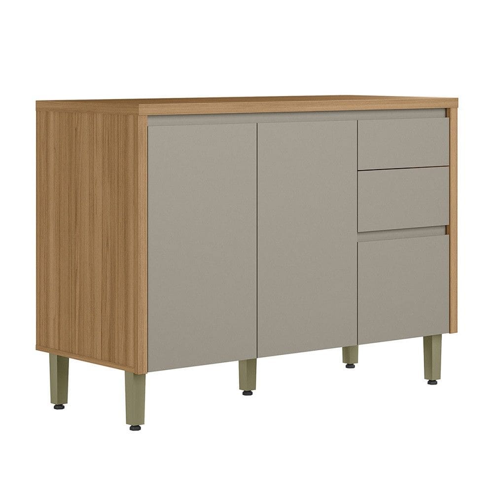 Balcão 2 Portas 3 Gavetas com Tampo em MDF Allure Linea Brasil