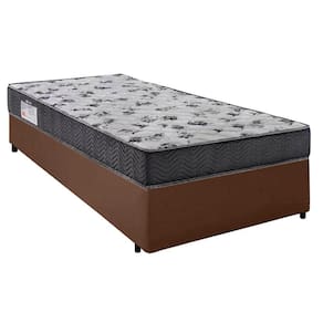 Cama Box Solteiro Sintético + Colchão De Molas Ensacadas 88x188x58cm Marrom