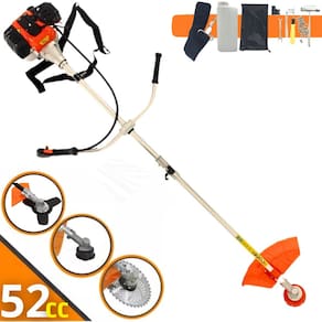 Roçadeira Profissional a Gasolina T-SAPER / TSAPER RG52CC 52cc Faca 3 pontas + Lamina de Videa 40 Dentes p/ Troncos