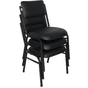 Kit com 3 Cadeiras para Auditórios Linha Hotel Smart Preto