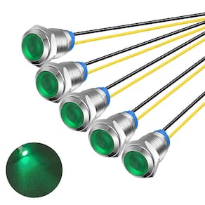 Luz indicadora LED de metal construída 10mm 110V-220V AC Verde