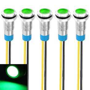 Lâmpada de sinalização LED impermeável Gebildet 8mm 110V-220V AC (verde)