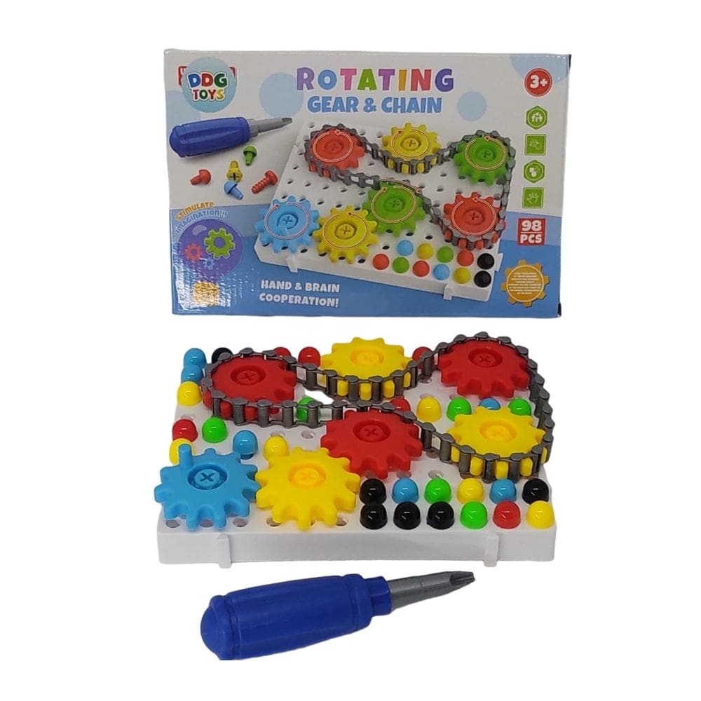 Bloco Montar Infantil Educativo Puzzle Magic Engrenagem Giram Plate 98 Peças Didático