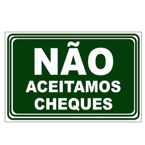 Placa Aviso Sinalização Não Aceitamos Cheques 20Cmx15Cm Pvc