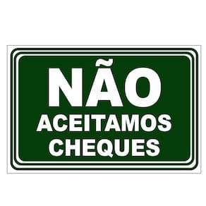 Placa Aviso Sinalização Não Aceitamos Cheques 20Cmx15Cm Pvc