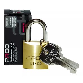Cadeado de Latão Pado 25mm Pequeno com 2 Chaves Segurança Tradicional Resistente Anti-Furto LT-25