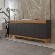 Buffet Aparador Ripado 4 Portas com Pés de MDF Astúrias 180cm