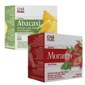 Chá de Abacaxi e Morango Cx 10 sachês Kit com 2