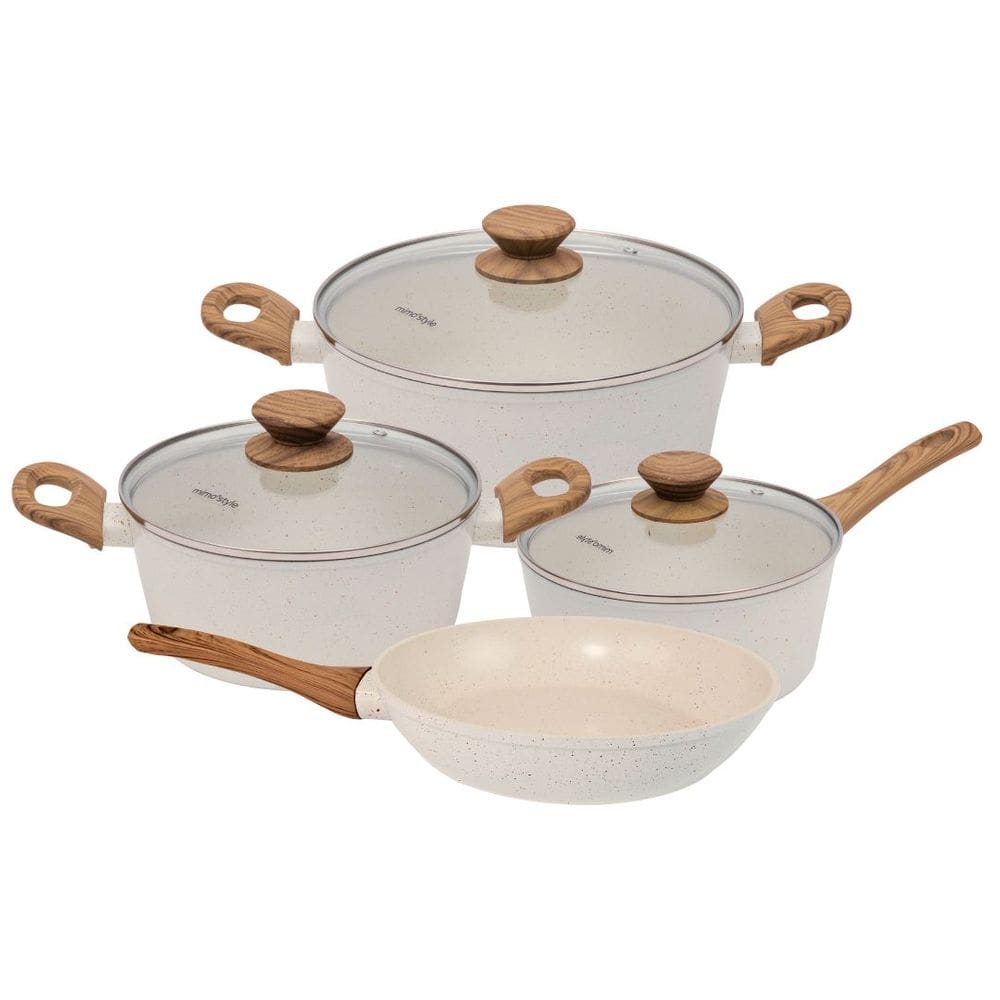Jogo de Panelas Cerâmica Fundo Triplo Indução Style Cook Mármol 4 Peças - Mimo Style