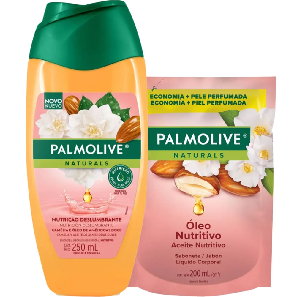 Kit Sabonete Líquido Palmolive Camélia e Óleo de Amêndoas Nutrição Deslumbrante
