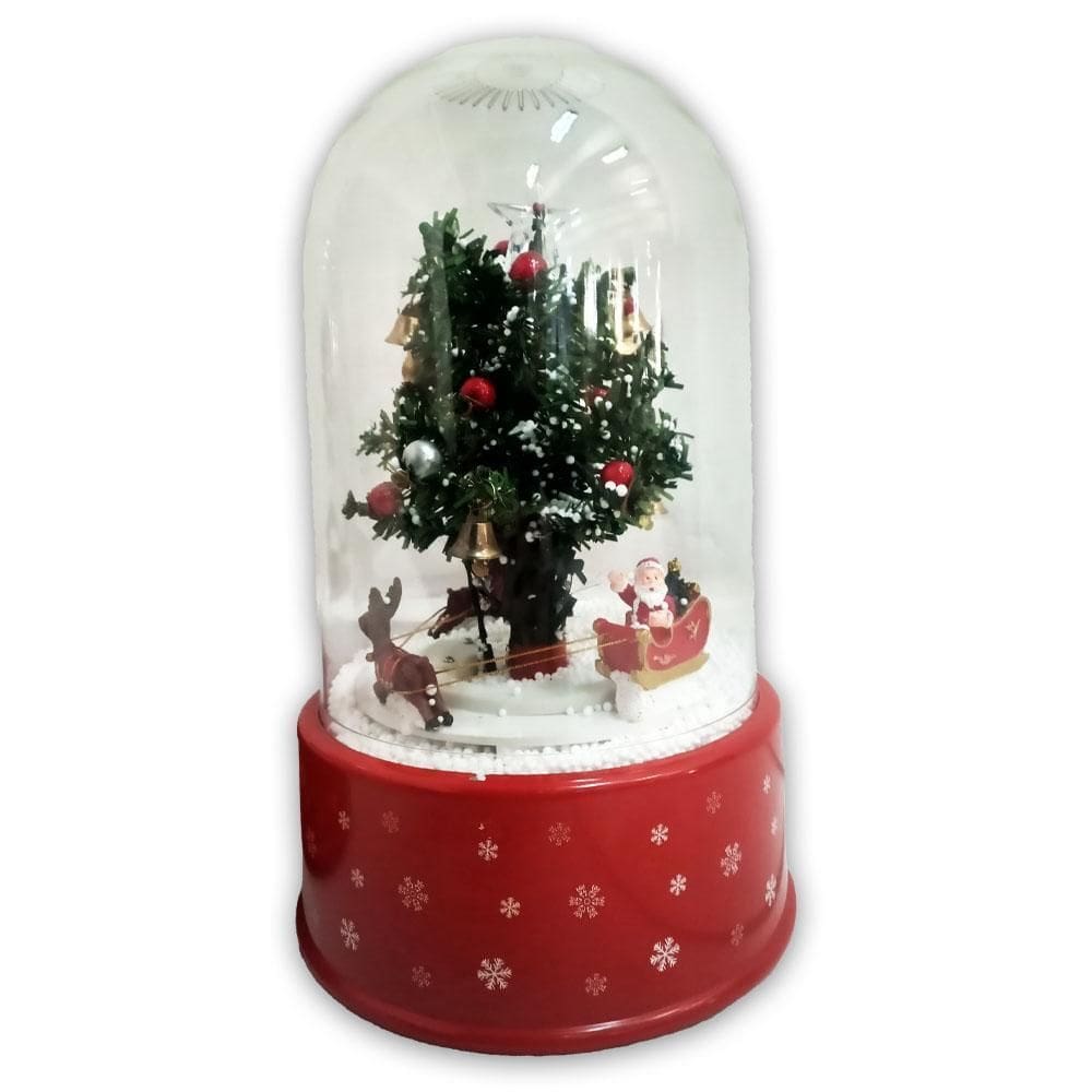 Enfeite Caixa De Neve Natalina Musical Papai Noel Renas 110V