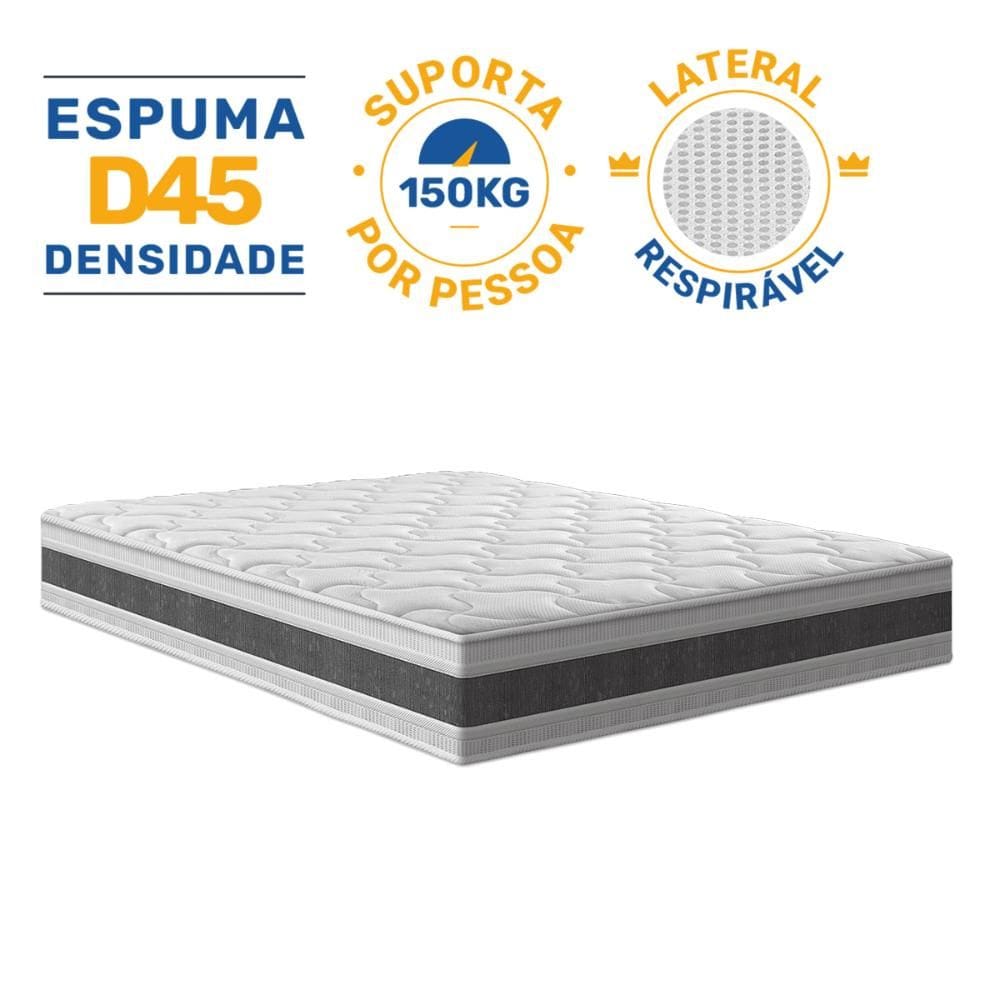 Colchão de Espuma D45 Double Face Air Pro Força Anjos Casal 138cm