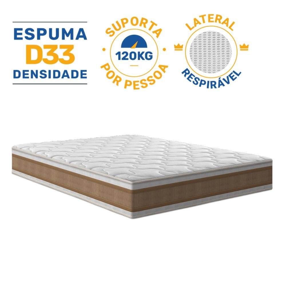 Colchão de Espuma D33 Double Face Air Pro Força Anjos Queen 158cm