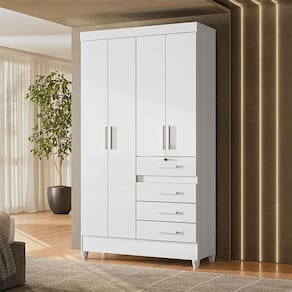 Guarda Roupa Infantil Ambiente Sobral 4 Portas Branco Flex - Moval
